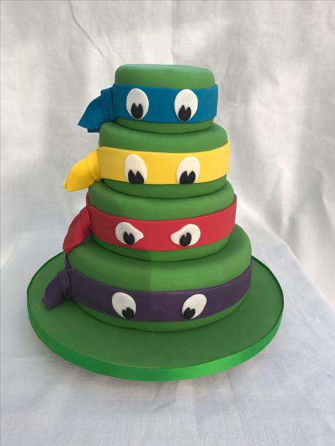 Turtles Cake Ninja, Easy Ninja Turtle Cake, Ninja Turtle Cakes For Boys, Teenage Ninja Turtle Cake, Simple Ninja Turtle Cake, Ninja Turtles Birthday Cake Ideas, Ninja Turtles Cake Ideas, Ninja Turtles Birthday Party Ideas Cake, Tmnt Birthday Cake