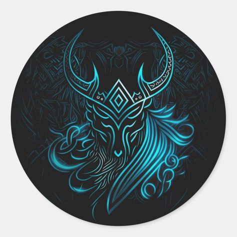 Blue Symbol, Digital Graphics, Round Stickers, Vikings, Created By, Stars, Blue