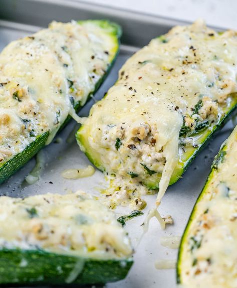 White Lasagna Zucchini Boats Lasagna Zucchini Boats, Lasagna Zucchini, Boat Recipes, Spaghetti Squash Chicken Alfredo, Zucchini Boat, White Lasagna, Zucchini Boat Recipes, Quinoa Breakfast Bowl, Honey Roasted Carrots