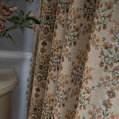 Amazon.com: Floral Farmhouse Curtains Closet Semi-Blackout Living Room Drapes 63 Inch Length Cotton Linen Blend Short Bohemian Window Curtain Panels with Tassel Beige Rod Pocket Bedroom Drapes, 1 Panel : Home & Kitchen Bohemian Bedroom Curtains, Pattern Drapes For Living Room, Farmhouse Floral Curtains, Vintage Farmhouse Curtains, Cottage Core Curtain Ideas, Curtains Living Room Farmhouse, Bedroom Curtains Aesthetic, Cottage Curtains Ideas, Cottagecore Curtains