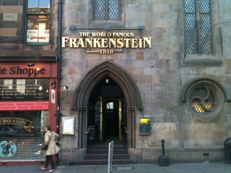 Entrance to the Frankenstein Pub in Edinburg,Scotland. Abandoned Church, Food Trip, The Scientist, Nyc Food, The Gothic, Bucket Lists, Haunted Places, Edinburgh Scotland, Local Business