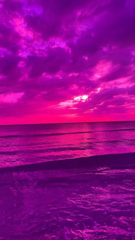 Beach Bright Aesthetic, Pink Ocean Sunset, Magenta Sunset, Pink And Purple Sunset, Purple Beach, Ipad 10th Gen, Indian Rocks Beach, Scenic Wallpaper, Purple Sunset