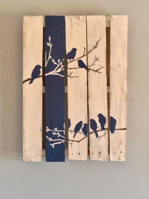 Pallet Art Art On Wooden Planks, Wood Pallet Painting Ideas, Painted Pallet Art, Diy Pallet Wall Art, Barn Wood Art, Painting On Pallet Wood, Pallet Wall Art, Wood Wall Art Diy, Wood Pallet Art