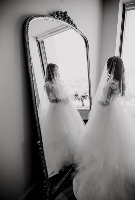 Wedding Mirror Photography, Mirror Wedding Photography, Mirror Bride Photography, Bride Mirror Photography, Bride Mirror Photo, Wedding Dress Mirror, Bride In Mirror, Bride Mirror, Anthropologie Mirror