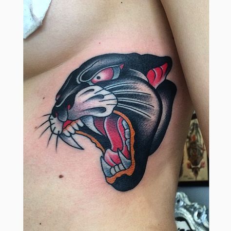 701 Likes, 8 Comments - Giuseppe Presta (@giuseppe_presta) on Instagram Japanese Symbols Tattoo, Panther Tattoos, Traditional Panther, Traditional Panther Tattoo, Black Panther Tattoo, Panther Head, Tattoos Traditional, Panther Tattoo, Black Cat Tattoos