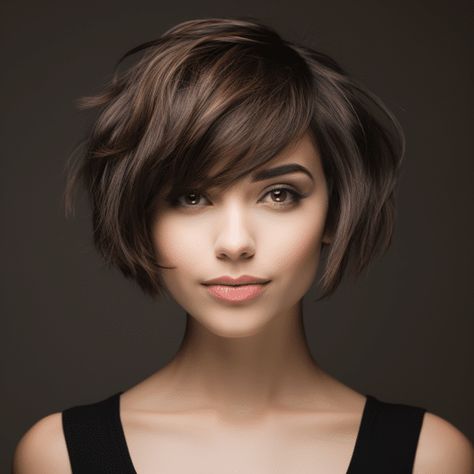 Chin Length Bob With Layers Fine Hair, Short Feathered Bob, Mushroom Bob, Layered Bob Haircuts For Women, Feathered Bob, Chin Length Hair, Trendy Hairstyle, Trending Haircuts, Cut Hair