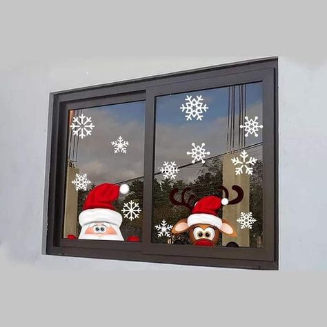 Diy Christmas Decorations Door, Office Window Christmas Decor, Christmas Decor Ideas Paper Crafts, Christmas Deco Classroom, Window Decoration Ideas For Christmas, Diy Window Decorations Christmas, Christmas Window Art Diy, Corridor Christmas Decorations, Window Xmas Decorations