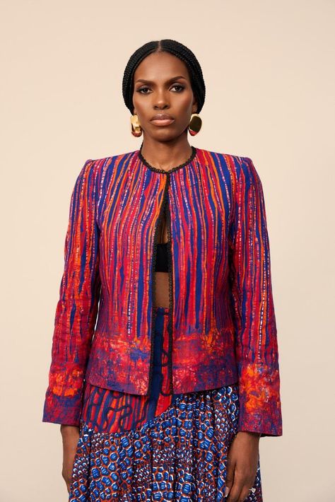 Christie Brown Ghana, Christie Brown, Winter Collection 2023, Kente Dress, Boxy Jacket, 2piece Outfits, Ankara Gown Styles, Corset Shirt, Column Skirt