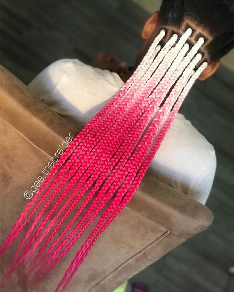 Pink And White Braids, Pink Cornrows Braids, Pink Cornrows, White Braids, Ombre Braids, Oprah Quotes, Braids Color, Protective Style Braids, Black Box Braids