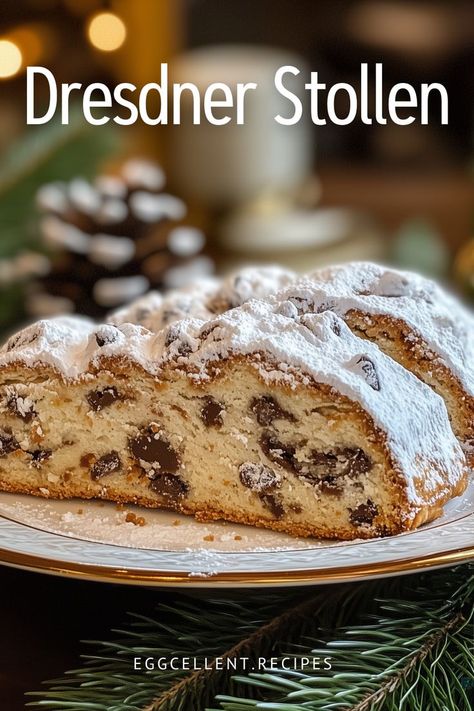 Indulge in a slice of holiday tradition with a delicious Dresdner Stollen. This German Christmas bread is a festive treat, laden with dried fruits, nuts, and a hint of holiday spices. #Dresdner Stollen recipe #dresdner stollen rezepte #dresdner stollen rezept weihnachten #dresdner stollen mit marzipan #rezept dresdner stollen #original dresdner stollen #original dresdner stollen rezept #stollen dresdner art Christmas Stollen Bread, Easy Stollen Recipe, German Christmas Stollen Recipe, German Christmas Bread, Christmas Stollen Recipe, Stollen Bread, German Stollen, Christmas Stollen, Stollen Recipe