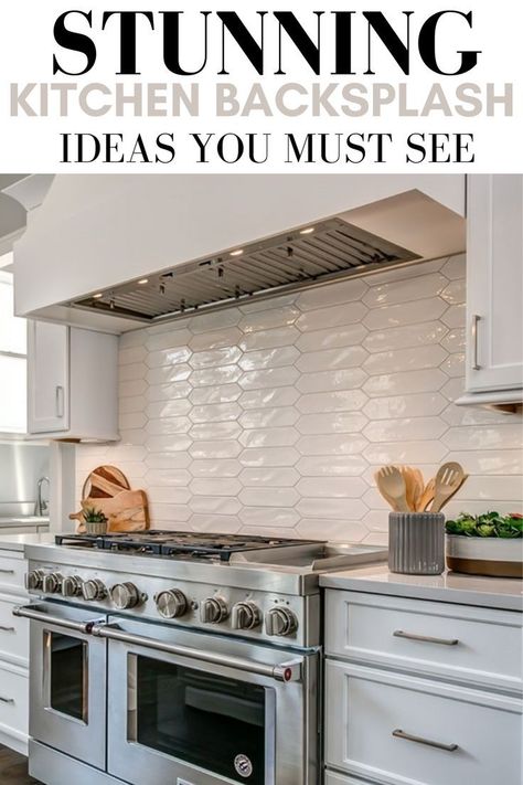 3d Backsplash Kitchen, Modern Rustic Farmhouse Kitchen Backsplash, Backsplash Up To Ceiling, Modern Farmhouse Kitchen Backsplash Ideas, Kitchen Backsplashes Ideas, Glossy Backsplash Kitchen, Kitchen Backspace Ideas, Kitchen Tile Backsplash Trends 2022, Backsplash Patterns For Kitchen