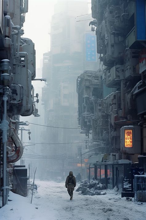 Punk Futures #43 | Foundation Frost Punk, Frost Punk Concept Art, Frostpunk Concept Art, Futuristic Snow City, Cyberpunk Poor City, Snowy Wasteland, Punk Rocks, Alien Worlds, Futuristic City