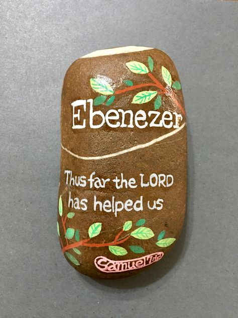 Ebenezer, the stone of help. Ebenezer Stone Ideas, Ebenezer Stone, Bible Garden, Stacked Rocks, Prayer Stations, Prayer Garden, Christian Activities, Fav Products, Diy Rock Art