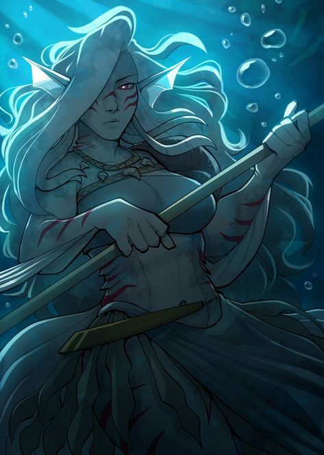 Triton Monk Dnd, Merfolk Pirate, Sea Elf Dnd, Dnd Triton, Triton Dnd, Sea Elves, Sea Character, Mer People, Sea Elf