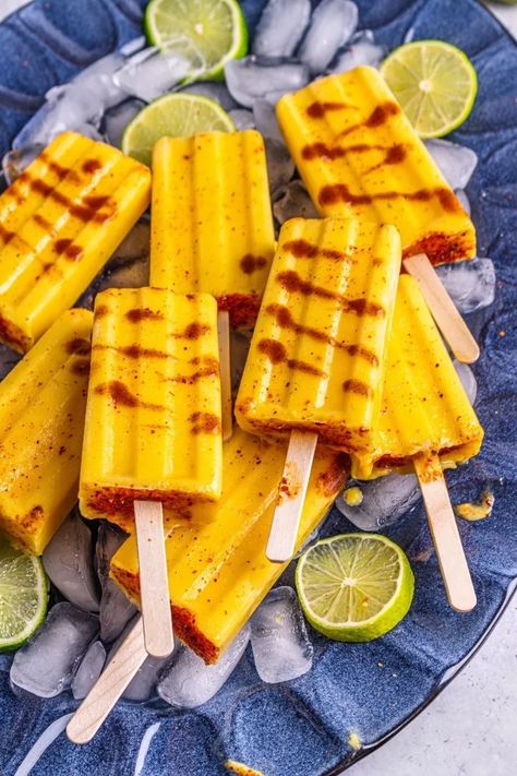 Tajin Mango, Coconut Milk Popsicles, Mexican Mango, Mango Margaritas, Frozen Mango Margarita, Homemade Fruit Popsicles, Mango Popsicles, Fruit Syrup, Mexican Snacks