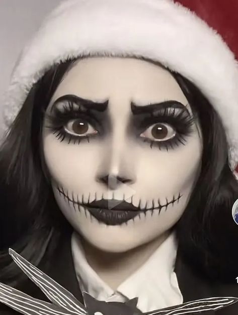 45+ Horrifying Halloween Makeup Ideas for Women - HubPages Glam Jack Skellington Makeup, Halloween Makeup Jack Skellington, Jack Skellington Make Up Female, Jack Skeleton Costume Women, Jake Skellington Makeup, Jack Skellington Face Makeup, Jack Skellington Inspired Makeup, Skeleton Make Up Women, Jack Halloween Makeup