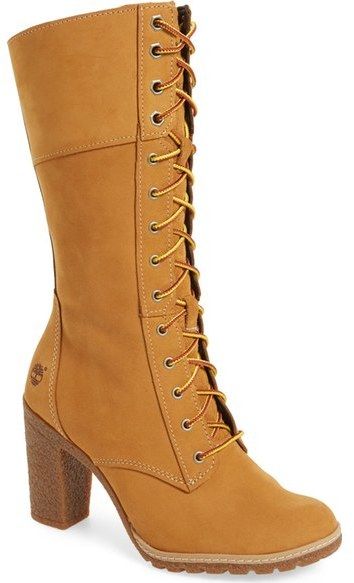 Timberland 'Glancy 10 Inch' Lace-Up Boot (Women) Timberland Heel Boots Outfit, Tall Timberland Boots, Timberland Outfits Women, Timberland Heel Boots, Timberland Heels, Timberland Boots Outfit, Lace Up Boots Women, Timberland Boots Women, Hot Boots