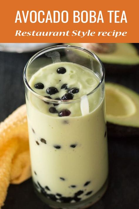 Boba Smoothie, Boba Tea Recipe, Bubble Tea Flavors, Bubble Tea Recipe, Tea Restaurant, Bubble Tea Boba, Fresh Avocado, Healthy Drink, Avocado Smoothie