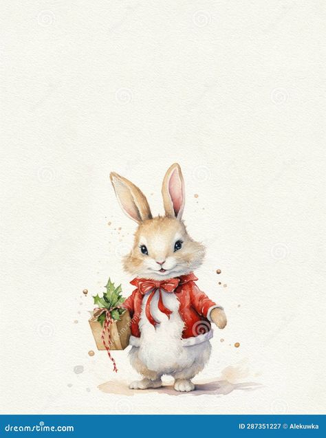 Rabbit Christmas Illustration, Christmas Bunny Drawing, Drawing Of A Bunny, Winter Rabbit, Rabbit Christmas, Christmas Bunny, Rabbit Illustration, Bunny Drawing, A Bunny