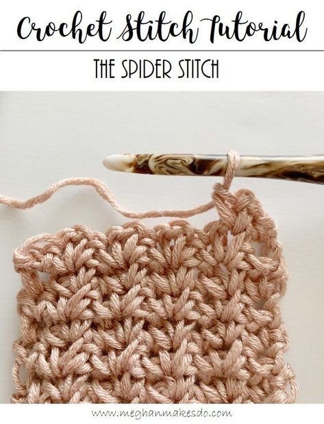 spider stitch tutorial Different Crochet Stitches, Crochet Stitches Free, Crochet For Beginners Blanket, Crochet Stitches For Beginners, Basic Crochet Stitches, Crochet Instructions, Crochet Stitches Tutorial, Crochet Stitches Patterns, Crochet Hook Sizes