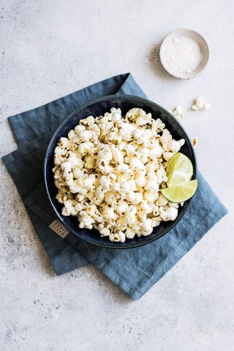 Elevate your popcorn to the next level with this salted margarita popcorn recipe! It's only uses 4 ingredients to make and is a healthy snack that is naturally vegan and gluten-free! #popcorn #vegansnack #healthysnack #lime Popcorn Food Photography, Popcorn Photoshoot, Popcorn Photography, Food Photography Vegetables, Great Salad Recipes, Summer Salad Recipes, Easy Salad Recipes, Vegan Snacks, Bowls Recipe