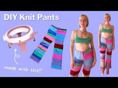 How to Make PANTS on the Sentro Knitting Machine *Thick Thigh Friendly* | Size S-XL+ | Tutorial - YouTube Knitting Machine Sweater, Addi Knitting Machine Patterns, Circular Knitting Patterns, Pants Tutorial, Addi Knitting Machine, Crochet Clothing Patterns, Circular Knitting Machine, Loom Knitting Projects, Machine Knit