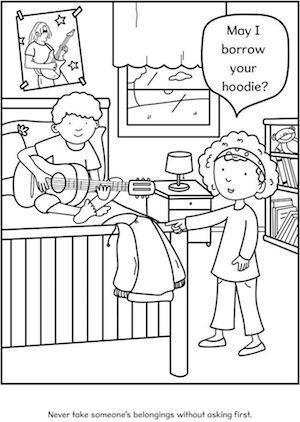 Want an easy way to bring up good behaviour with your little ones? Check out these free colouring pages for kids on positive values. Manners Coloring Pages, Manners Preschool, Classroom Rules Printable, Free Colouring Pages, Mind Your Manners, Manners Books, Bible Character Study, Library Centers, Kids Church Activities