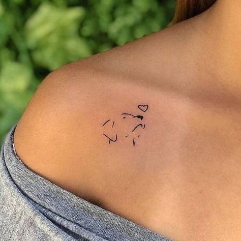 Beautiful Dog Tattoos, Simple Small Hand Tattoos, Dog Ball Tattoo, Rottweiler Tattoo For Women, Pawprint Tattoo, Muster Tattoos, Small Pretty Tattoos, Petite Tattoos, Tasteful Tattoos