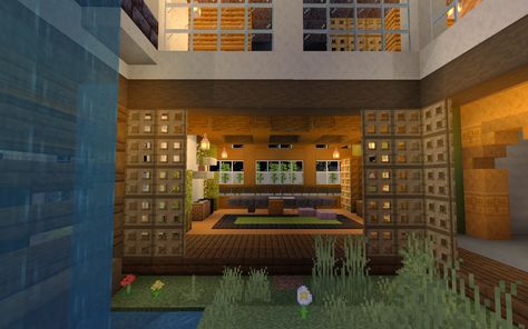 Minecraft Interiors, Home Minecraft, Aesthetic Buildings, Minecraft Idea, House In Minecraft, Mc Builds, Zoo Architecture, Minecraft Interior, Asian Interior