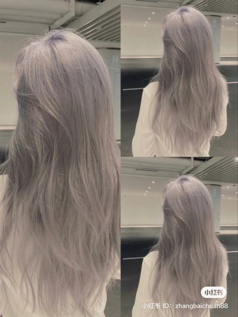 Milk Tea Gray Hair, White Milk Tea Hair, Tea Hair Color, Milk Tea Hair Color, Silver Ash Hair, Blonde Grey Hair, Hidden Hair Color, Grey Blonde, Ash Hair