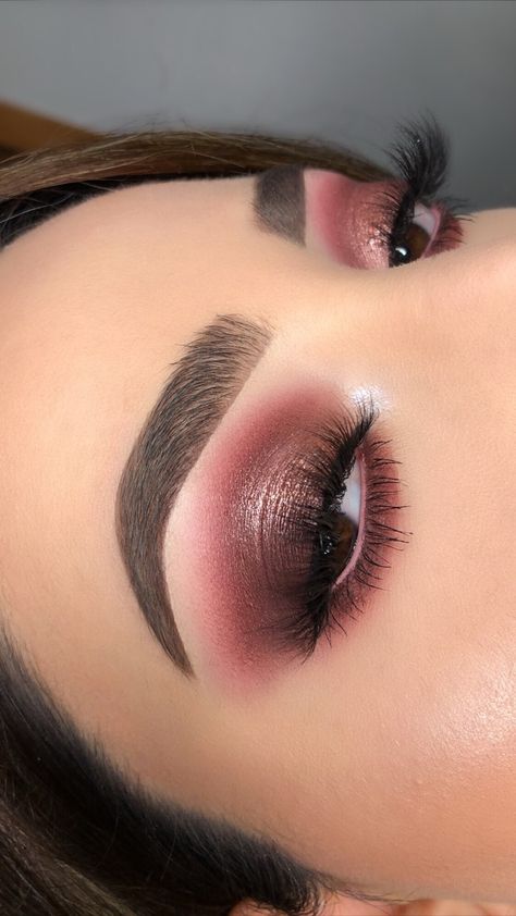 Dusty Pink Eyeshadow Looks, Dusty Pink Makeup Look, Brown And Pink Eyeshadow Looks, Baby Pink Eye Makeup, Brown And Pink Makeup, Dusty Rose Eyeshadow, Mauve Eye Makeup, Blush Pink Eyeshadow, February Dump