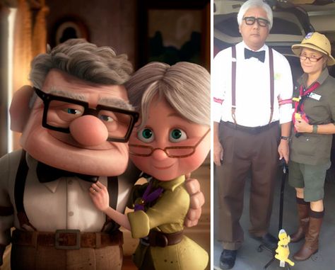 Ellie Fredricksen Costume, Carl Ellie Costume, Carl And Ellie Costume Old, Carl And Ellie Up, Ellie And Carl Costume Couple, Ellie From Up Costume, Carl From Up, Up Couple Costume Carl And Ellie, Up Movie Costume Ideas