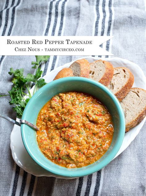 Roasted peppers make this sauce perfect for crostinis, bruschetta, or even topping chicken or fish. Red Pepper Tapenade, Tapenade Recipe, Roasted Red Pepper, Roasted Peppers, Tapenade, Roasted Red Peppers, Red Pepper, Red Peppers, Peppers