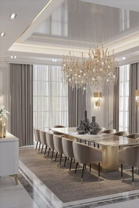 बेड��रूम डिजाइन, Dining Room Design Luxury, Room Design Luxury, Dinning Room Design, Dining Room Interiors, Luxury House Interior Design, Luxury Dining Room, Elegant Dining Room, Modern Home Design