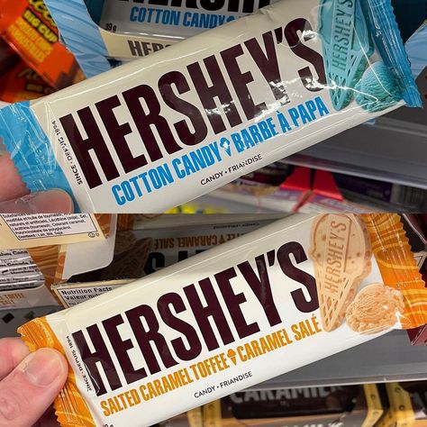 Flavoured Chocolate, Canadian Candy, Exotic Snacks, Hershey Candy Bars, Cotton Candy Flavoring, Hershey's Chocolate, Summer Ice Cream, Junk Food Snacks, Food Snacks