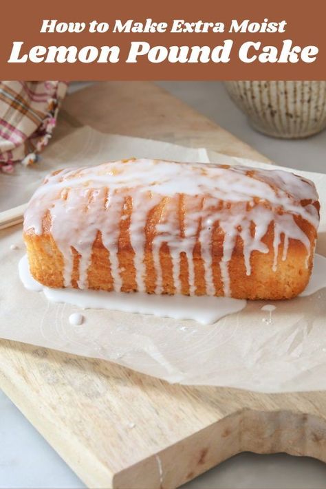 Lemon Vanilla Pound Cake, Dense Lemon Cake, Lemon Pound Cake Bars, Moist Lemon Pound Cake With Glaze, Recipes With Lemon Extract, Lemon Pound Cake With Icing, Lemon Extract Recipes Desserts, Lemon Pound Cake Easy, Best Lemon Pound Cake Recipe Ever