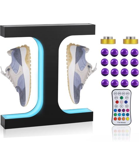 LED Floating Shoe Display, for Shoe Weight <550g Magnetic Levitating Sneaker Stand for Shoes Collectors Advertising Exhibition Shoe Floating Shoe Display, Sneaker Rack, Shoes Display, Hanging Shoe Organizer, Magnetic Levitation, Hanging Shoes, Men's Athletic Shoes, Shoe Display, Shoe Organizer