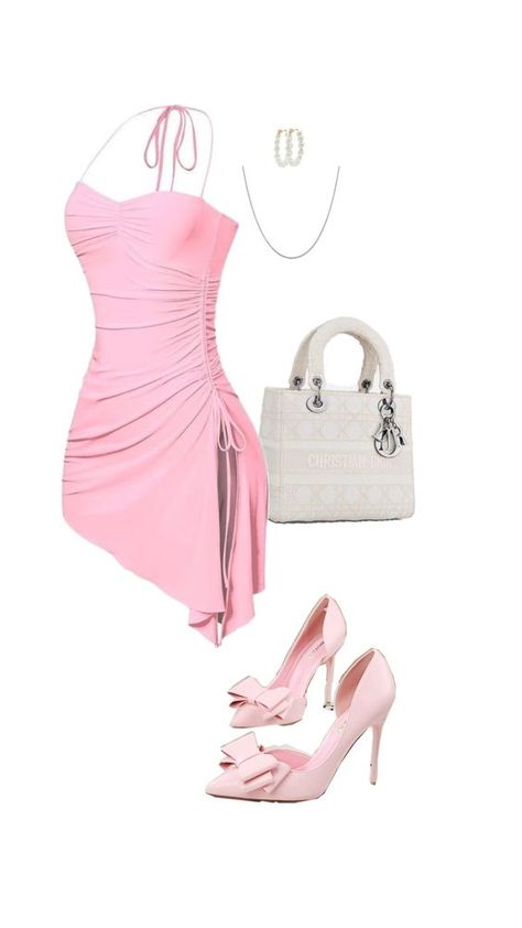 Pink Polyvore Outfits, Pink Polyvore, Outfits Bonitos, Korean Outfits Kpop, Preformance Outfits, Feminine Outfit, Dressy Outfits, Pink Outfit, Korean Outfits