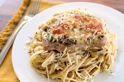 Three ingredient recipe. Best Pork Chops EVER!!! Such a simple weeknight dinner. Kid Friendly and all around delicious. Three ingredients and 45 minutes in the oven. The Baked Parmesan cheese is so perfect. ~ https://reallifedinner.com Cherry Mash, Slow Cooker Pork Roast, Parmesan Pork Chops, Braised Chicken Breast, Manicotti Recipe, Three Ingredient Recipes, Cracker Candy, Kalua Pork, Mint Brownies