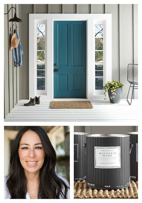 Joanna Gaines Launched an Exterior Paint Color Line for All Your Curb Appeal Dreams Joanna Gaines Exterior Paint Colors, Joanna Gaines Exterior, Front Door Curb Appeal, Magnolia Paint Colors, Curb Appeal Ideas, Magnolia Homes Paint, Front Door Paint Colors, Door Paint Colors, Pintura Exterior