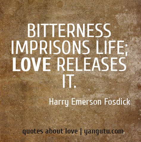 Bitterness imprisons life; love releases it, ~ Harry Emerson Fosdick <3 Quotes about love #quotes, #love, #sayings, https://apps.facebook.com/yangutu John Denver Quotes, Apathy Quotes, Catchy Quotes, Reinhold Niebuhr, Well Spoken, Personal Healing, May Quotes, Godly Wisdom, Family Mission