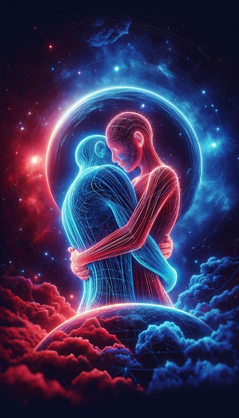 Soulmates Art, The Art Of Letting Go, Book Of Wisdom, Cosmic Connection, Twin Flame Art, Art Of Letting Go, The Power Of Positive Thinking, Power Of Positive Thinking, Flame Art