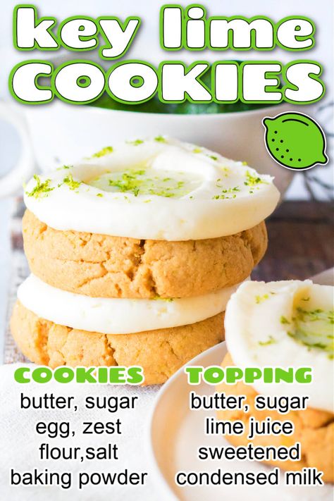 Key Lime Pie Cookies, Lime Dessert Recipes, Best Cookie Recipe Ever, Flavored Cookies, Key Lime Cookies, Crumble Cookie, Lime Cookies, Lime Desserts, Cookie Toppings