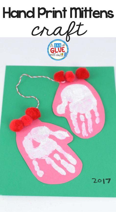 Baby Diy Crafts, Hand Print Crafts, Mitten Craft, Print Crafts, January Crafts, December Crafts, Craft Craft, Craft Images, Handprint Crafts