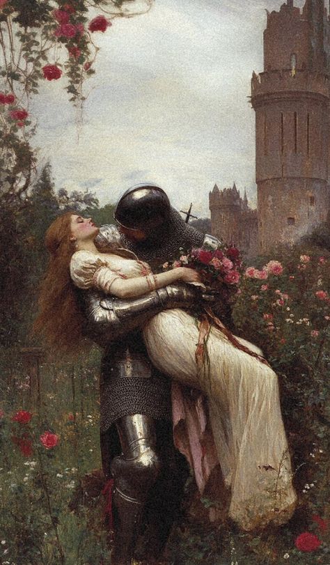 Medieval Aesthetic, Medieval Paintings, Dark Fantasy Artwork, Romantic Paintings, Rennaissance Art, Romance Art, Old Paintings, Historical Art, Fantasy Aesthetic