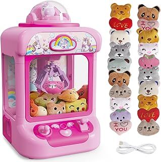 Claw Machine for Kids, Mini Vending Machine Girls Unicorn Toys, Candy Grabber Prize Dispenser with Sound & 20 Mini Plush Toys, Electronic Arcade Game Indoor Toy for Home Party Birthday Gifts Mini Vending Machine, Claw Machine, Birthday Toys, Unicorn Toys, Indoor Toys, Kids Gift Guide, Pink Rabbit, The Claw, Unicorn Design