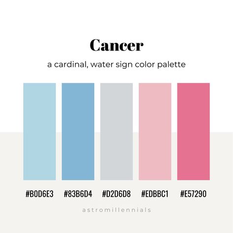 ✩‧₊* astro bestie *₊‧✩ on Twitter: "i made color palettes for the signs… " Zodiac Signs Colors, Ascendant Sign, Hex Color Palette, Palette Ideas, Beauty Goals, Color Palate, Colour Board, Aesthetic Colors, Moon Goddess