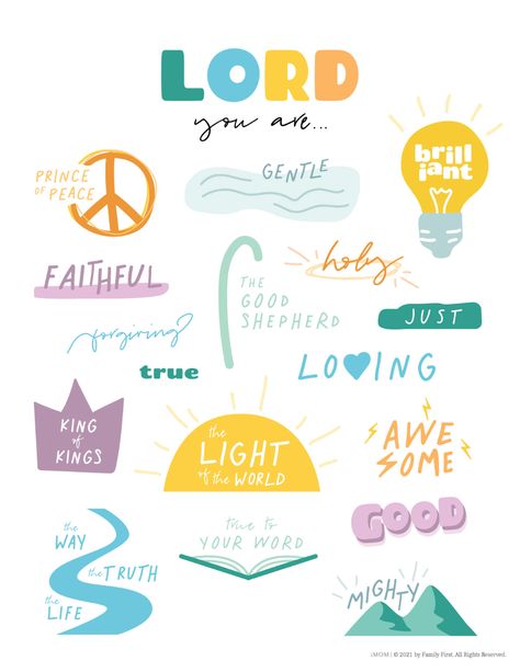 Attributes Of God For Kids, Free Prayer Printables, Five Finger Prayer, Church Bulletins, Bible Basics, Children Ministry, Children Church, Christian Journal, Bible Teaching