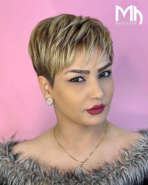 White Pixie Cut, Pixies Haircut, Super Short Pixie Cuts, Shaved Pixie Cut, Super Short Pixie, Shaved Pixie, Short Blonde Pixie, Short Curly Pixie, Longer Pixie Haircut