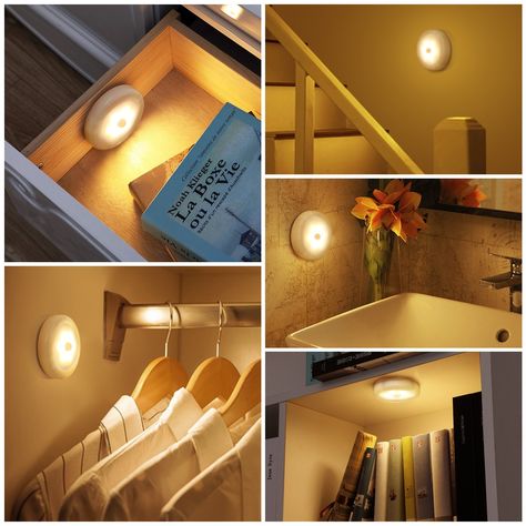 AMIR Motion Sensor Light Cordless BatteryPowered LED Night Light Stickanywhere Closet Lights Stair Lights Safe Lights for Hallway Bathroom Bedroom Kitchen etc. Warm White  Pack of 3 *** You can get additional details at the image link.(It is Amazon affiliate link) #BathroomDecorIdeas Closet Lights, Stair Lights, Motion Lights, Sensor Night Lights, Hallway Bathroom, Puck Lights, Stair Lighting, Closet Lighting, Sensor Light